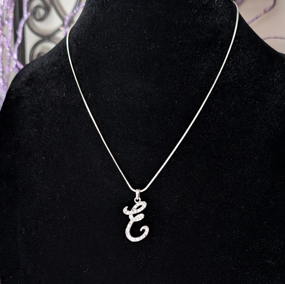 Letter E Rhinestone necklace
